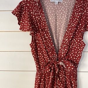 High Low Maxi Dress - rust red